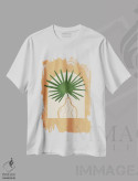 تیشرت سفید طرح دار نخل بادبزنی II، تزئینی اثر بریا نیکول | immage.ir