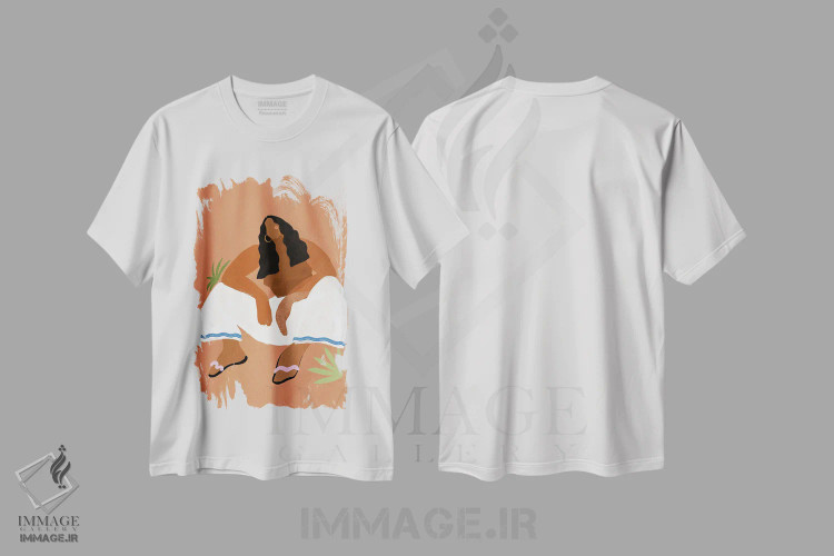 تیشرت سفید طرح دار دختر بیابان، هنر آمریکایی آفریقایی تبار اثر بریا نیکول | immage.ir