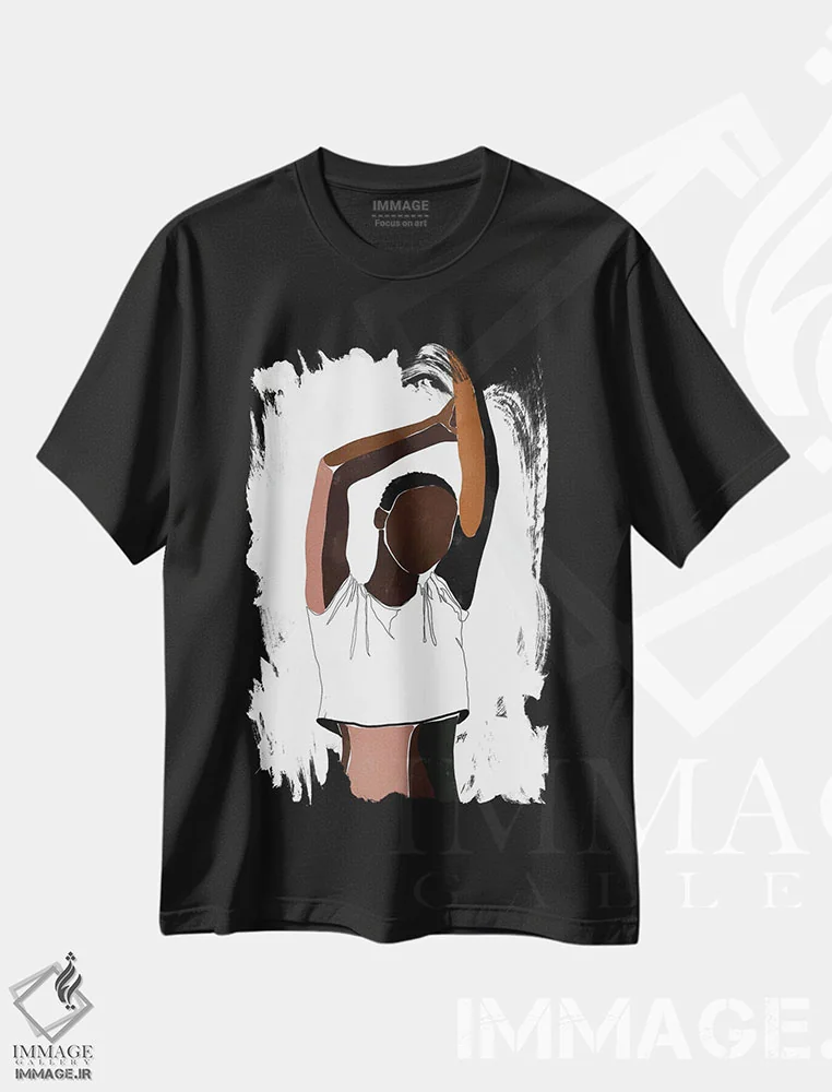تیشرت مشکی طرح دار سی ینا، هنر آمریکایی آفریقایی تبار اثر بریا نیکول | immage.ir