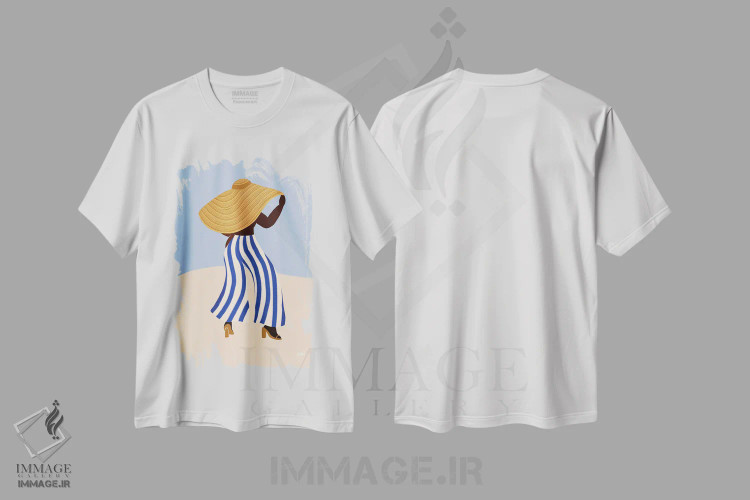 تیشرت سفید طرح دار کلاه آفتابی I، هنر آمریکایی آفریقایی تبار اثر بریا نیکول | immage.ir
