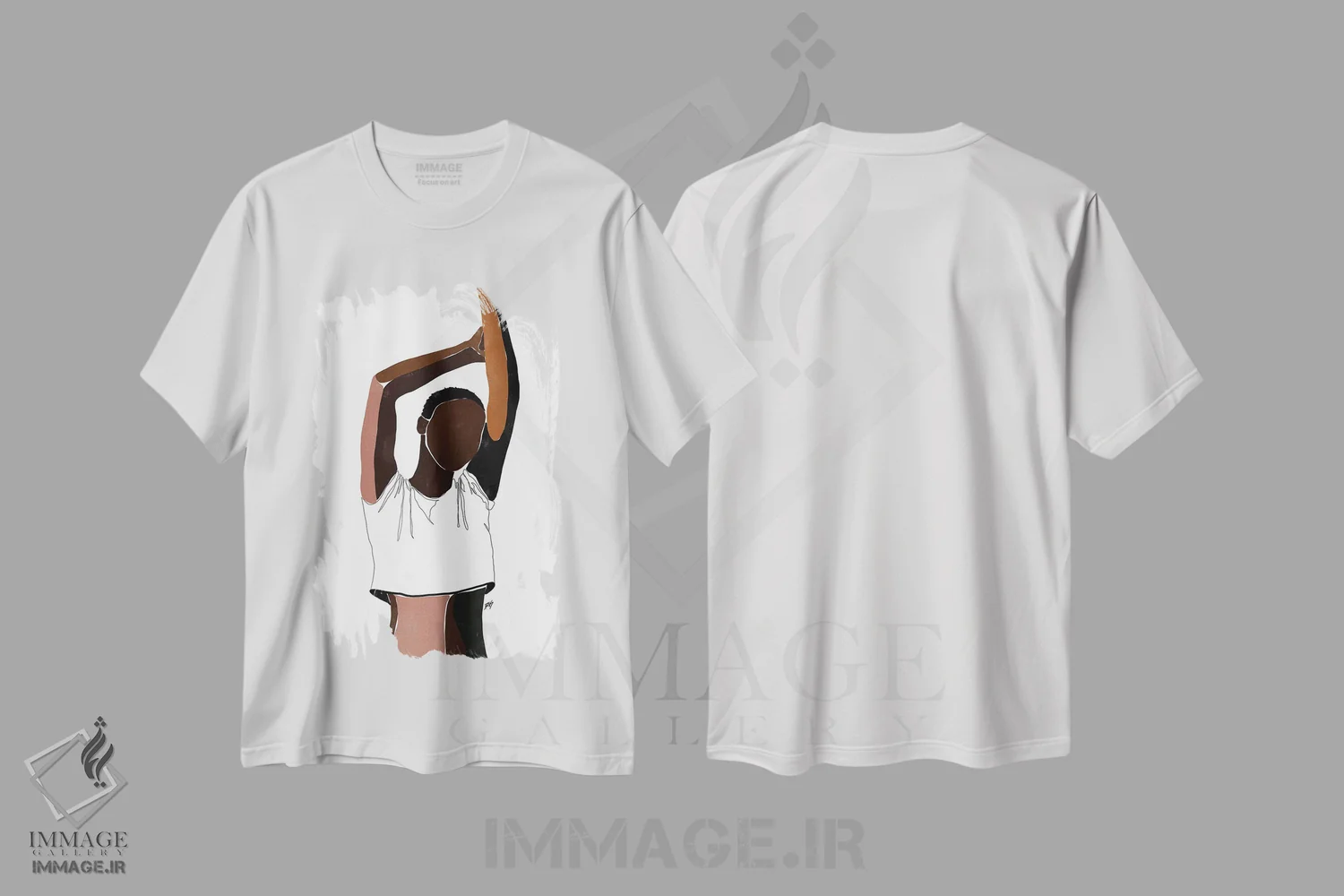 تیشرت سفید طرح دار سی ینا، هنر آمریکایی آفریقایی تبار اثر بریا نیکول | فروشگاه ایماژ