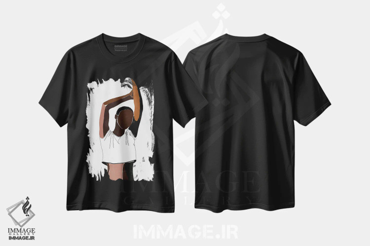 تیشرت مشکی طرح دار سی ینا، هنر آمریکایی آفریقایی تبار اثر بریا نیکول | immage.ir