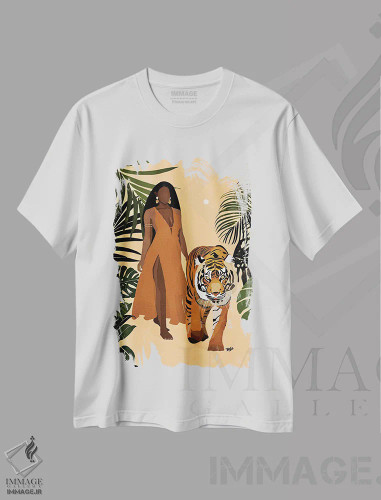 تیشرت سفید طرح دار آلیا، هنر آمریکایی آفریقایی تبار اثر بریا نیکول | فروشگاه ایماژ