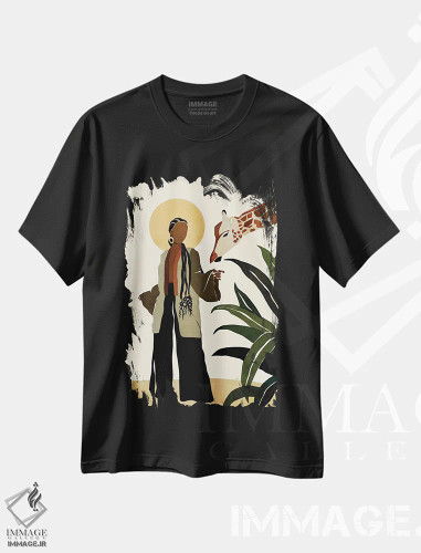 تیشرت مشکی طرح دار آری، هنر آمریکایی آفریقایی تبار اثر بریا نیکول | فروشگاه ایماژ