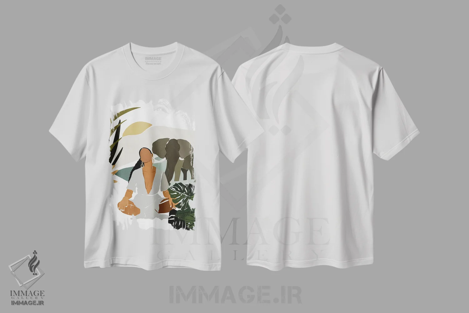 تیشرت سفید طرح دار رِین، هنر آمریکایی آفریقایی تبار اثر بریا نیکول | فروشگاه ایماژ