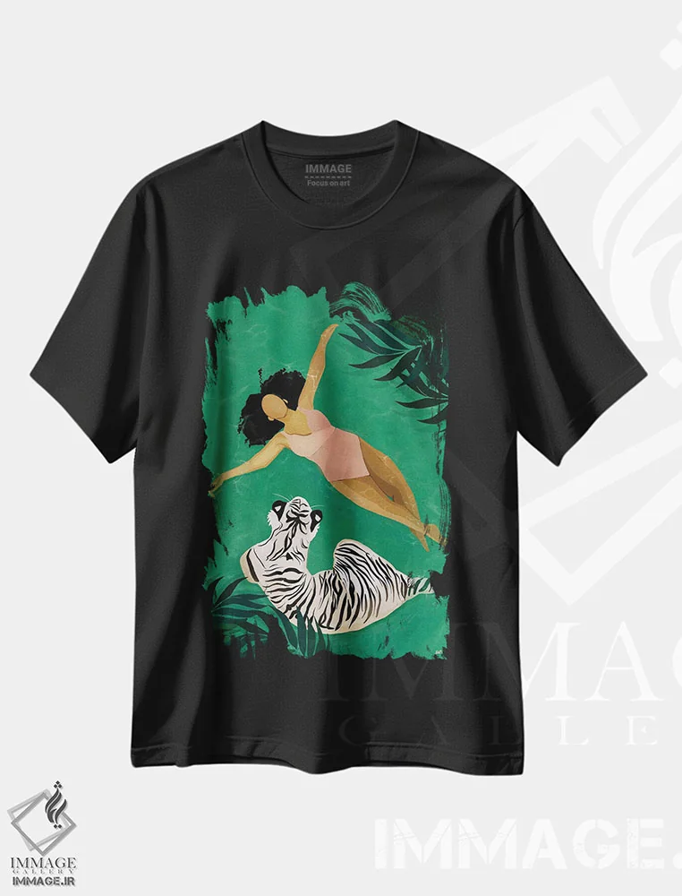تیشرت مشکی طرح دار رانش، هنر آمریکایی آفریقایی تبار اثر بریا نیکول | فروشگاه ایماژ