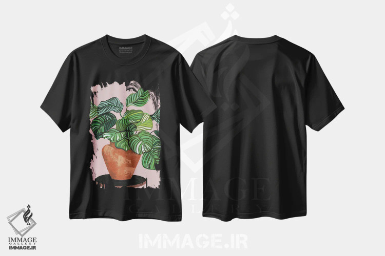 تیشرت مشکی طرح دار کالاته آها، تزئینی اثر بریا نیکول | فروشگاه ایماژ
