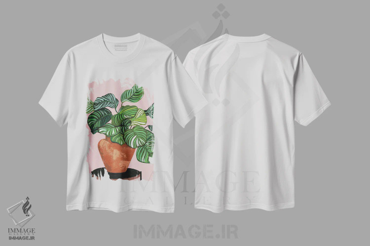 تیشرت سفید طرح دار کالاته آها، تزئینی اثر بریا نیکول | immage.ir