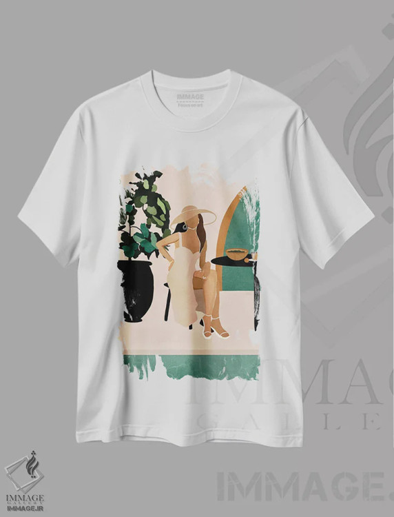 تیشرت سفید طرح دار برانچ کنار استخر، هنر آمریکایی آفریقایی تبار اثر بریا نیکول | immage.ir