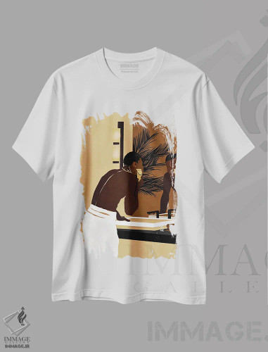 تیشرت سفید طرح دار هرس صبحگاهی، هنر دیجیتال اثر بریا نیکول | فروشگاه ایماژ