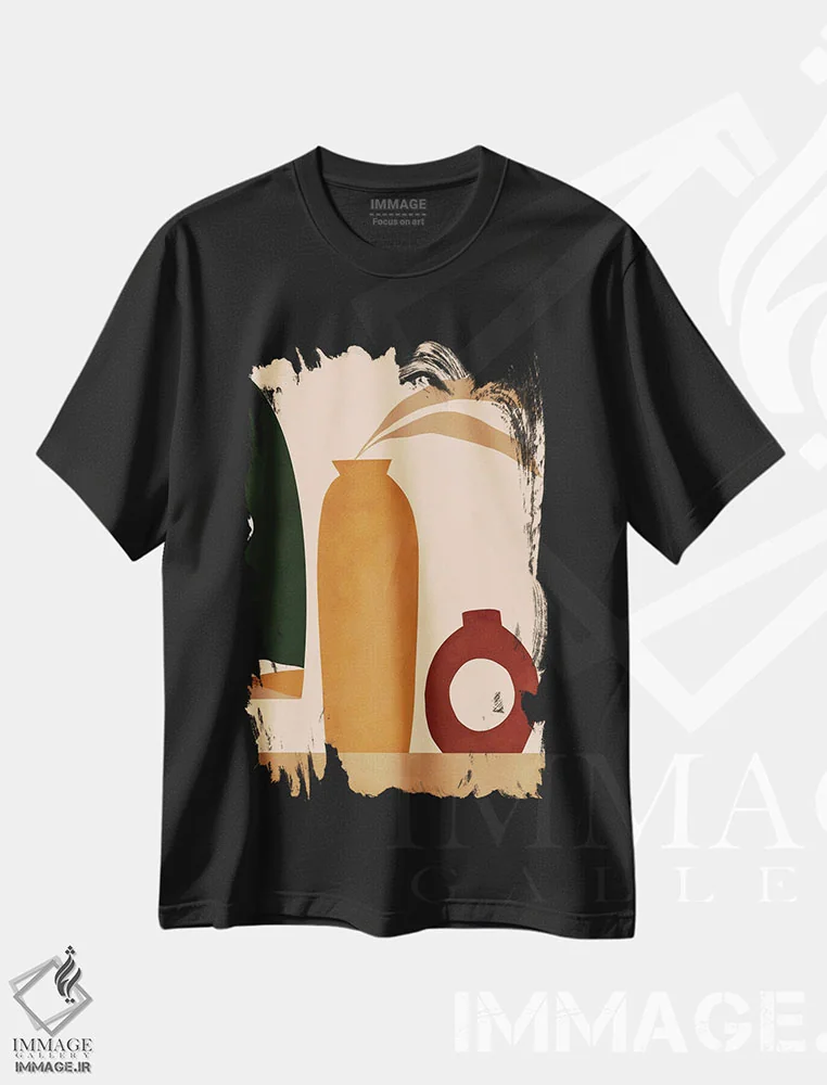 تیشرت مشکی طرح دار اُخر II، تزئینی اثر بریا نیکول | فروشگاه ایماژ