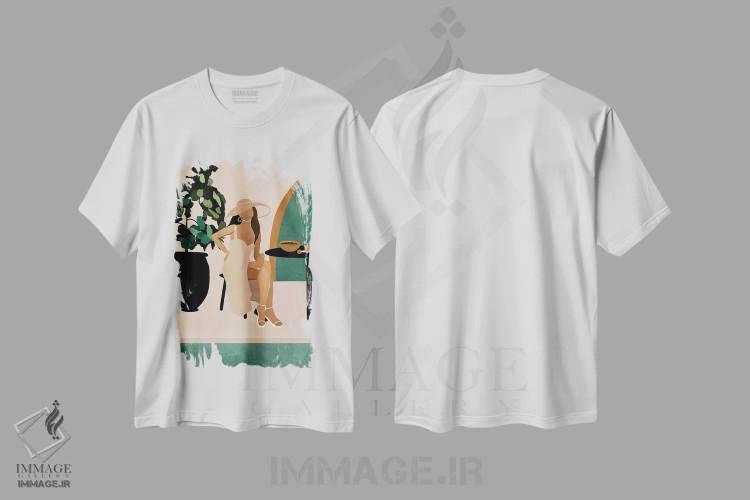 تیشرت سفید طرح دار برانچ کنار استخر، هنر آمریکایی آفریقایی تبار اثر بریا نیکول | immage.ir