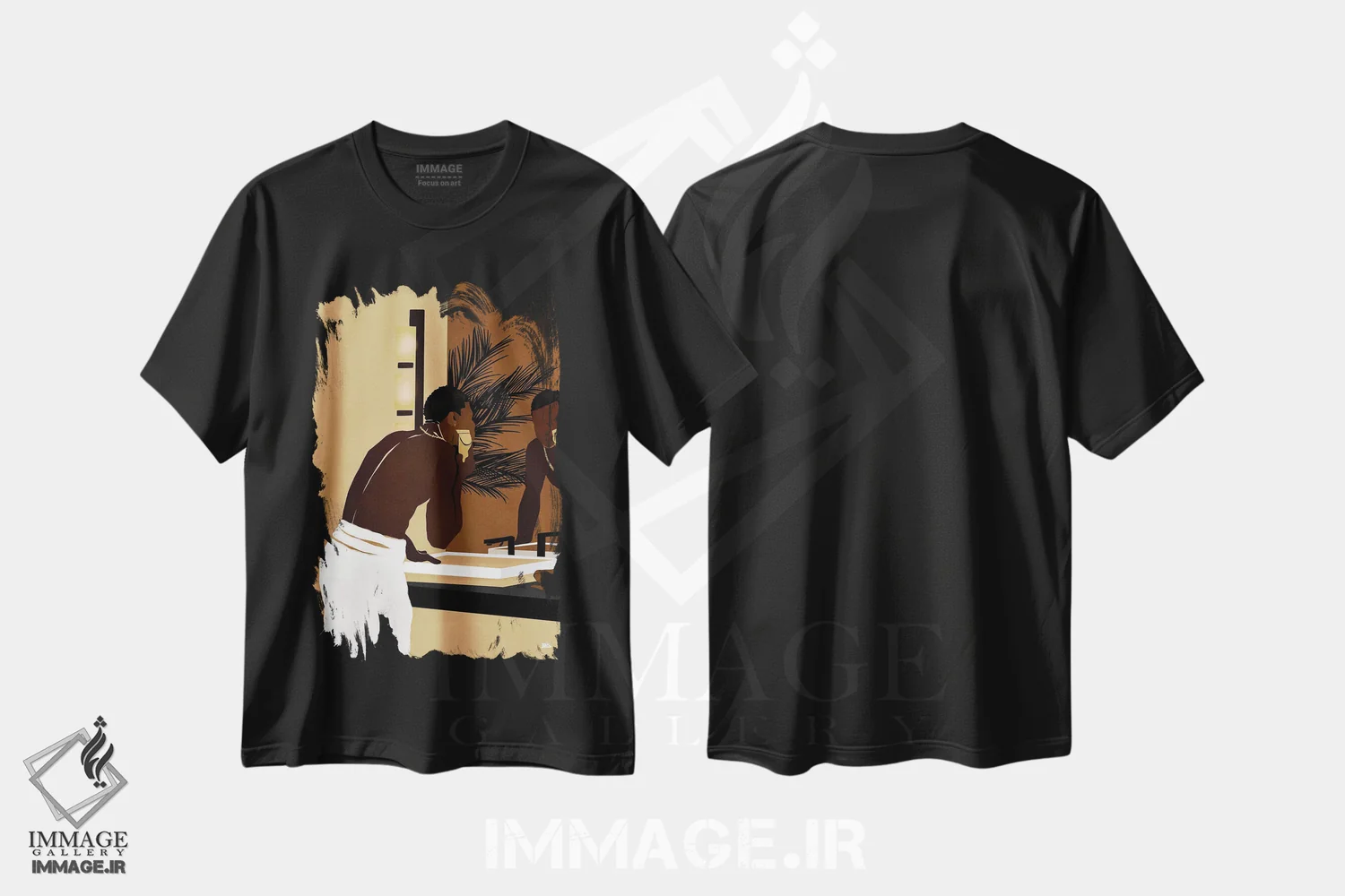 تیشرت مشکی طرح دار هرس صبحگاهی، هنر دیجیتال اثر بریا نیکول | immage.ir
