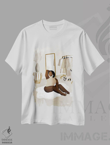 تیشرت سفید طرح دار دنا، هنر آمریکایی آفریقایی تبار اثر بریا نیکول | فروشگاه ایماژ