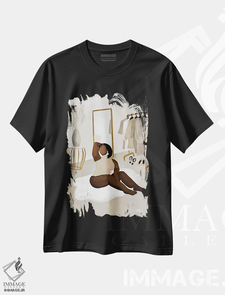 تیشرت مشکی طرح دار دنا، هنر آمریکایی آفریقایی تبار اثر بریا نیکول | immage.ir