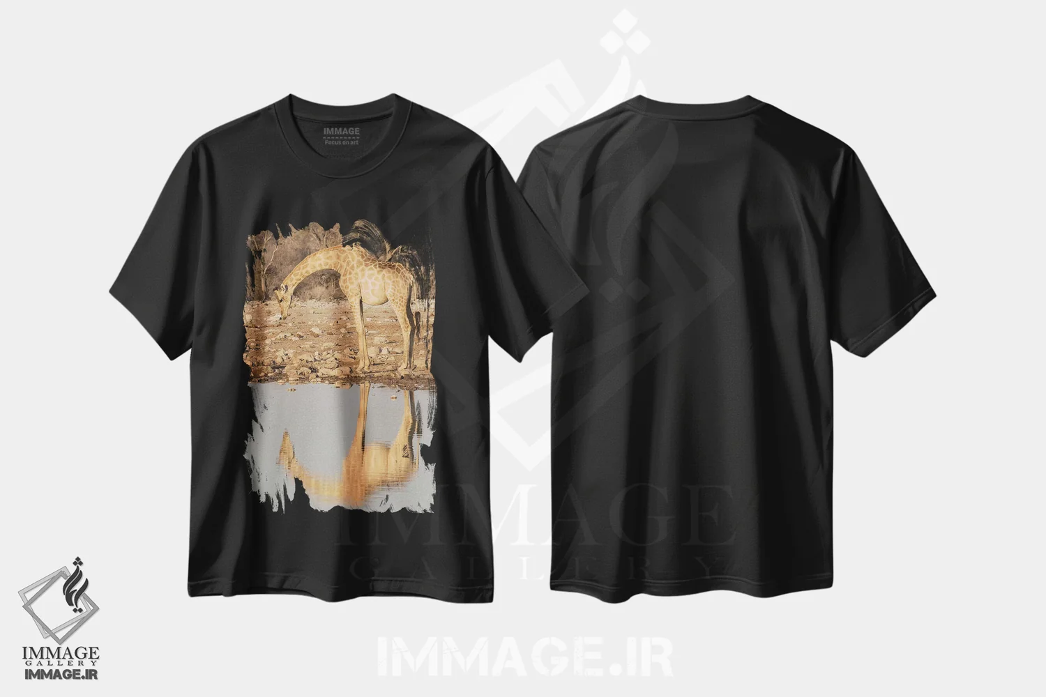 تیشرت مشکی طرح دار آثار برندا ثارپ - immage.ir