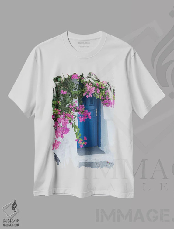 تیشرت سفید طرح دار آثار برندا ثارپ - immage.ir