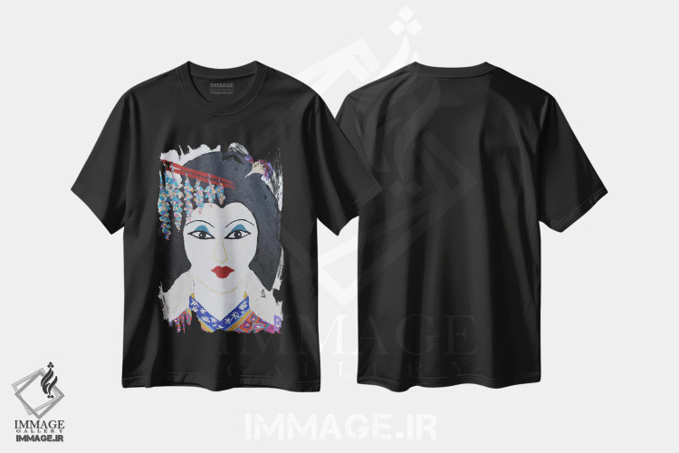 تیشرت مشکی طرح دار زن ژاپنی، دکور آسیایی اثر بریت بردال نیلسن | immage.ir