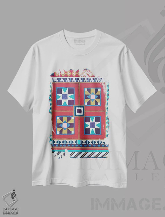 تیشرت سفید طرح دار الهام قومی I، تزئینی اثر بریت بردال نیلسن | immage.ir