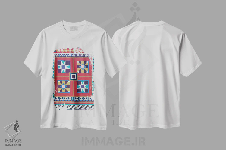 تیشرت سفید طرح دار الهام قومی I، تزئینی اثر بریت بردال نیلسن | immage.ir