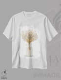 تیشرت سفید طرح دار گل زرد خشک شده ۲، تزئینی اثر باناروت | immage.ir
