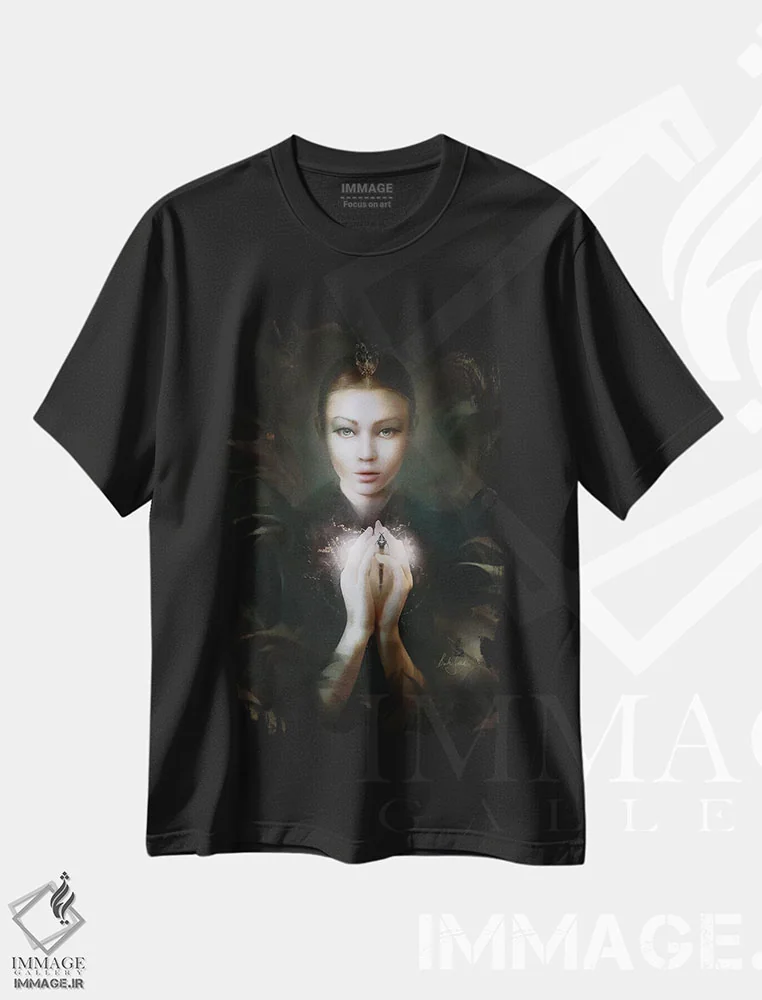 تیشرت مشکی طرح دار دروسرا، هنر دیجیتال اثر بنت شلیک | immage.ir