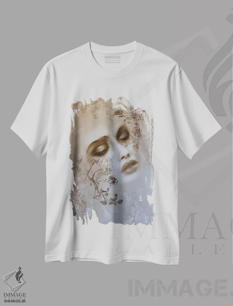 تیشرت سفید طرح دار جوهر، هنر دیجیتال اثر بنت شلیک | فروشگاه ایماژ