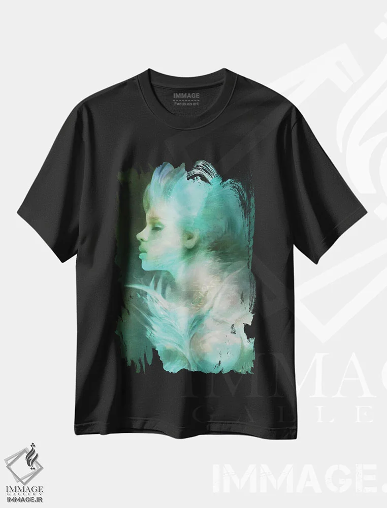 تیشرت مشکی طرح دار ایس، هنر دیجیتال اثر بنت شلیک | فروشگاه ایماژ