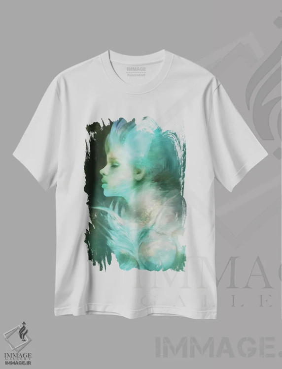 تیشرت سفید طرح دار ایس، هنر دیجیتال اثر بنت شلیک | immage.ir
