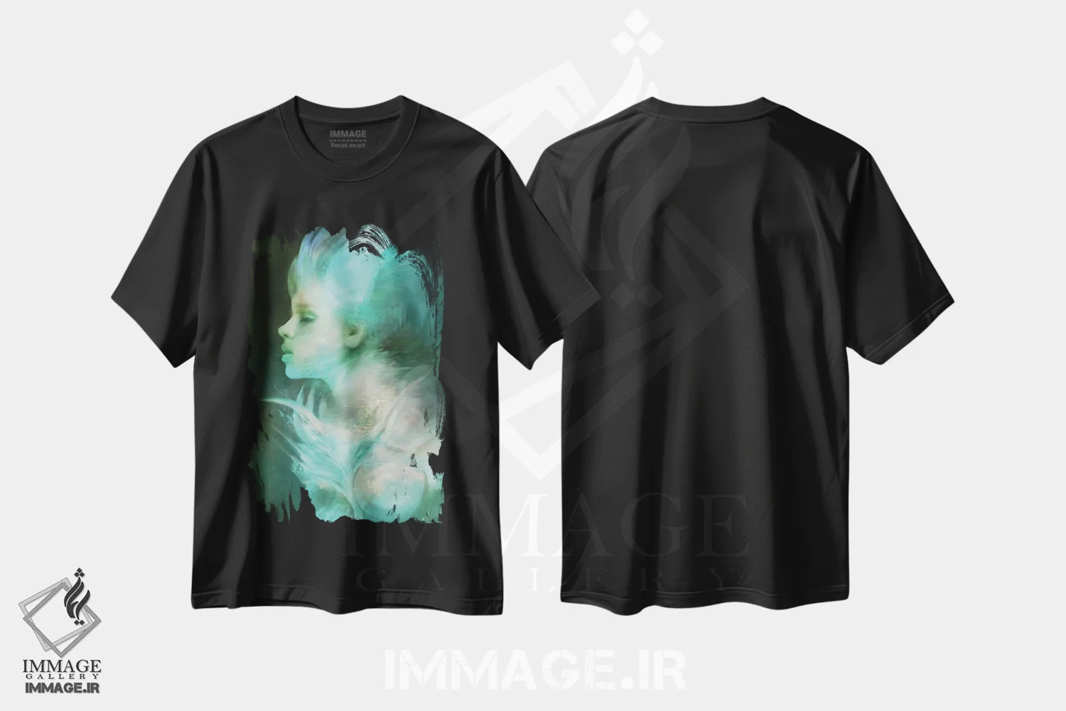تیشرت مشکی طرح دار ایس، هنر دیجیتال اثر بنت شلیک | فروشگاه ایماژ