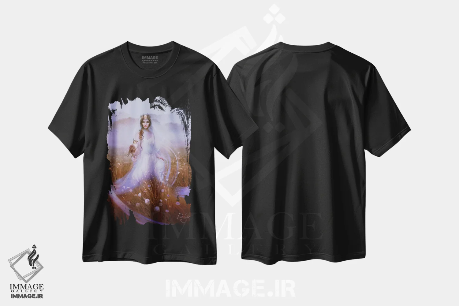 تیشرت مشکی طرح دار گوینِوِر، هنر دیجیتال اثر بنت شلیک | immage.ir