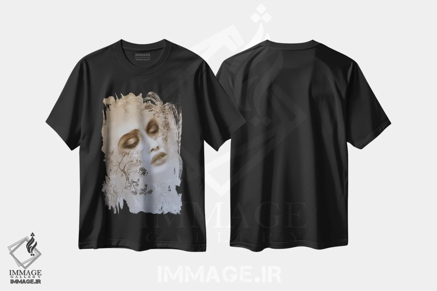 تیشرت مشکی طرح دار جوهر، هنر دیجیتال اثر بنت شلیک | immage.ir