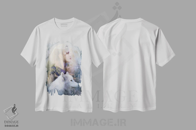 تیشرت سفید طرح دار لونا، هنر دیجیتال اثر بنت شلیک | فروشگاه ایماژ