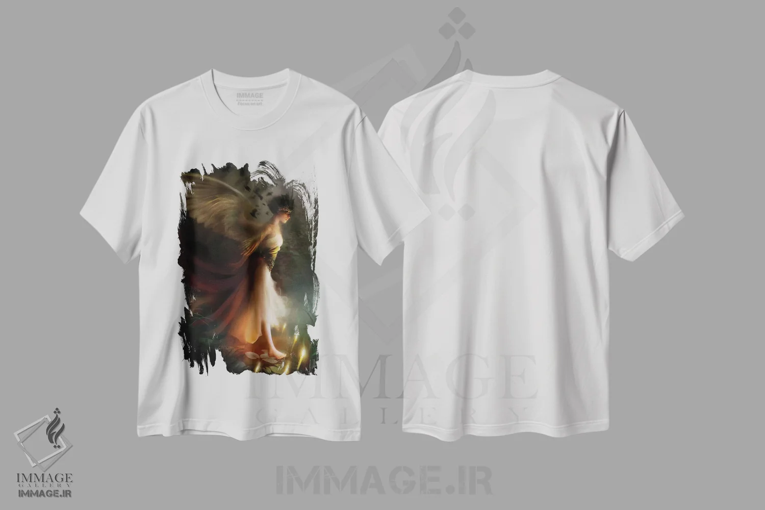 تیشرت سفید طرح دار راه رونده در خواب، هنر دیجیتال اثر بنت شلیک | فروشگاه ایماژ