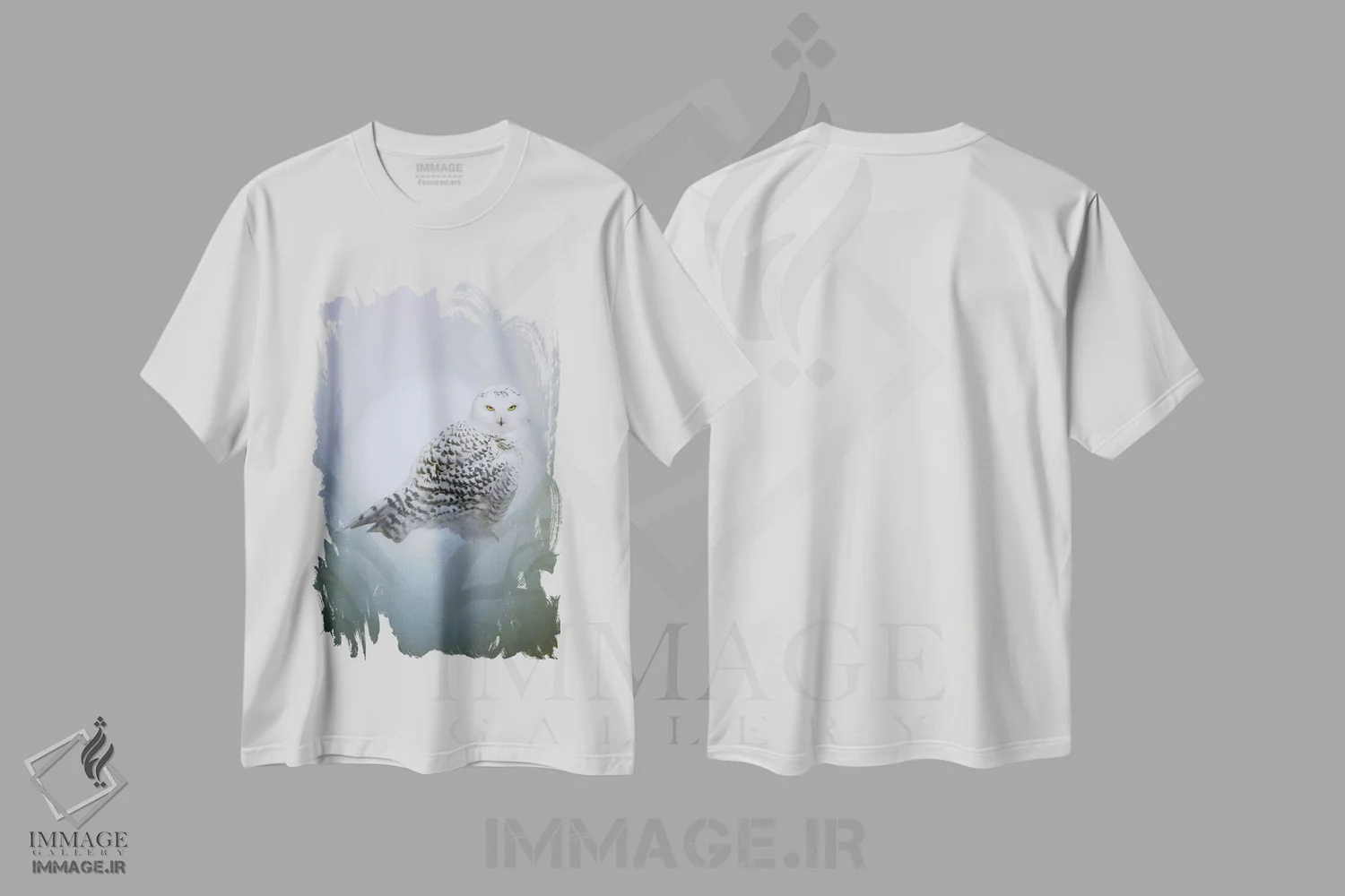 تیشرت سفید طرح دار جغد برفی، هنر دیجیتال اثر بنت شلیک | immage.ir