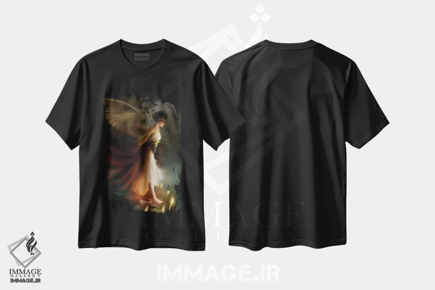 تیشرت مشکی طرح دار راه رونده در خواب، هنر دیجیتال اثر بنت شلیک | immage.ir