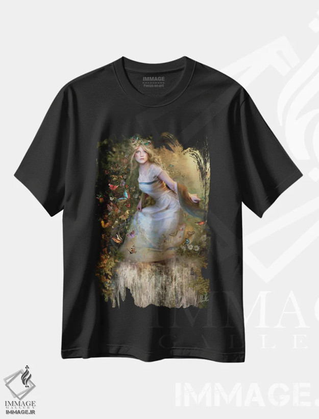 تیشرت مشکی طرح دار رقاص تابستانی، هنر دیجیتال اثر بنت شلیک | فروشگاه ایماژ