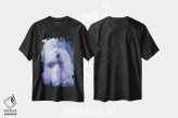 تیشرت مشکی طرح دار ماه اسب تک شاخ، هنر دیجیتال اثر بنت شلیک | immage.ir