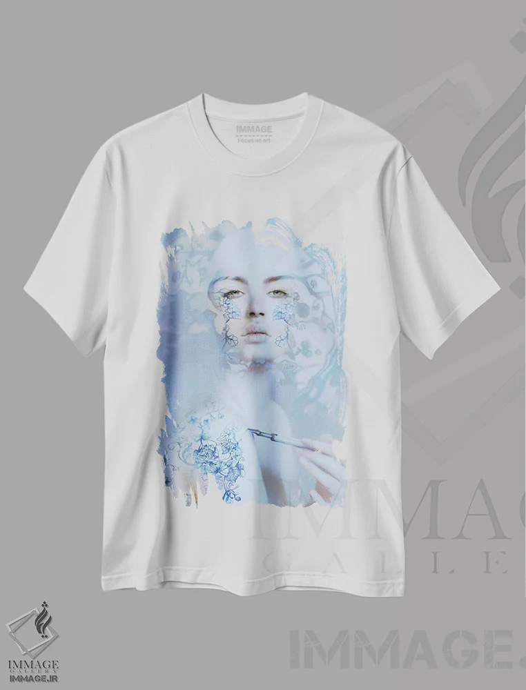 تیشرت سفید طرح دار چین، شینوازری اثر بنت شلیک | فروشگاه ایماژ