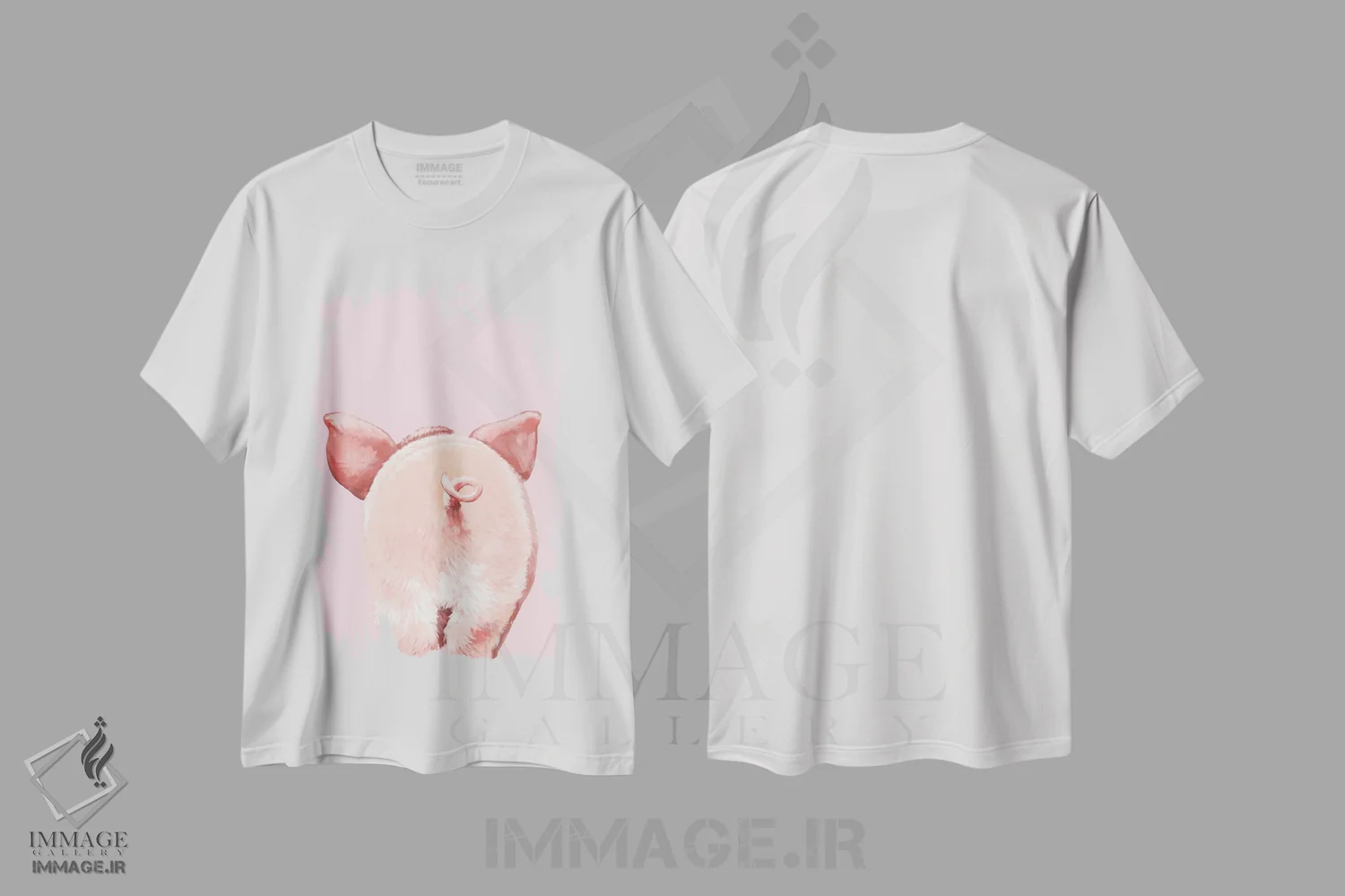 تیشرت سفید طرح دار پشت خوک، هنر دیجیتال اثر بگ نوز ورک | immage.ir