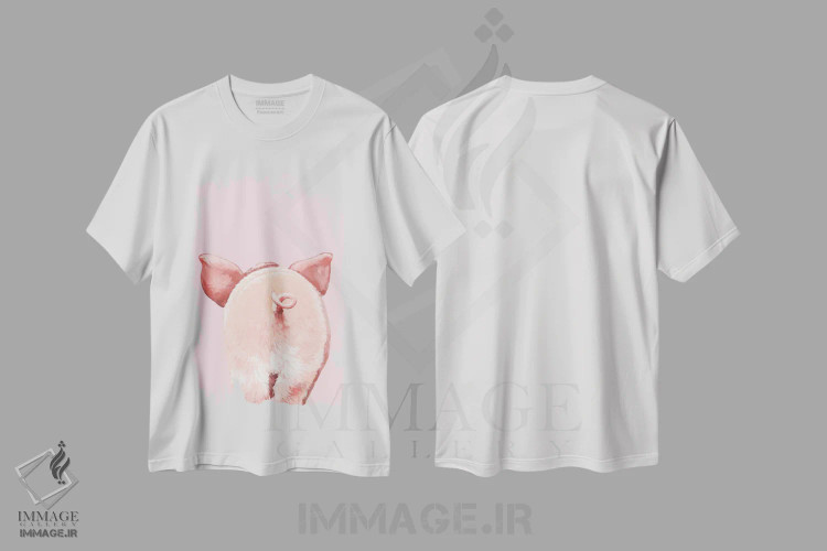 تیشرت سفید طرح دار پشت خوک، هنر دیجیتال اثر بگ نوز ورک | immage.ir
