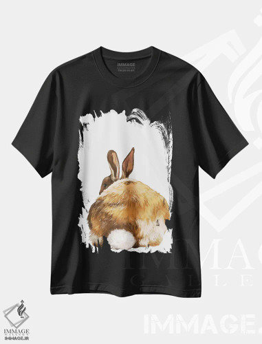 تیشرت مشکی طرح دار عقب خرگوش، هنر دیجیتال اثر بگ نوز ورک | فروشگاه ایماژ
