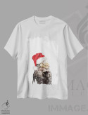 تیشرت سفید طرح دار سمور کریسمسی، مادر و فرزند، حیوانات کریسمسی اثر بگ نوز ورک | immage.ir