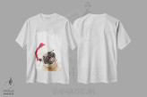 تیشرت سفید طرح دار پاگ خندان کریسمسی، حیوانات کریسمسی اثر بگ نوز ورک | immage.ir