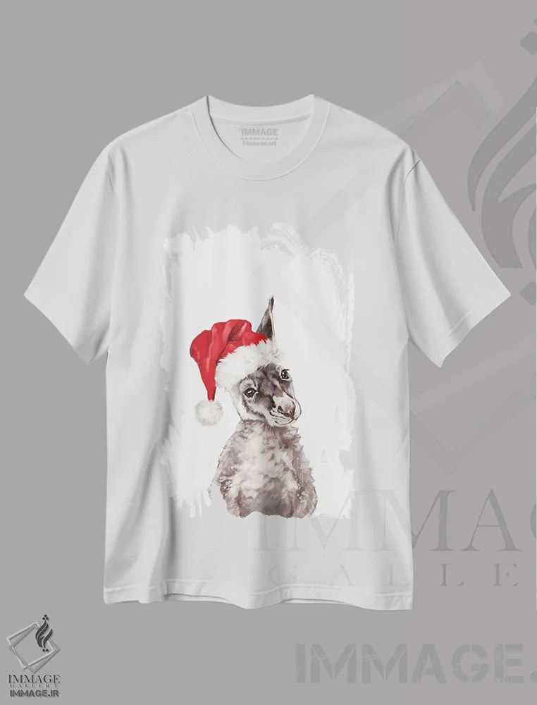 تیشرت سفید طرح دار بچه کانگورو کریسمسی، حیوانات کریسمسی اثر بگ نوز ورک | immage.ir