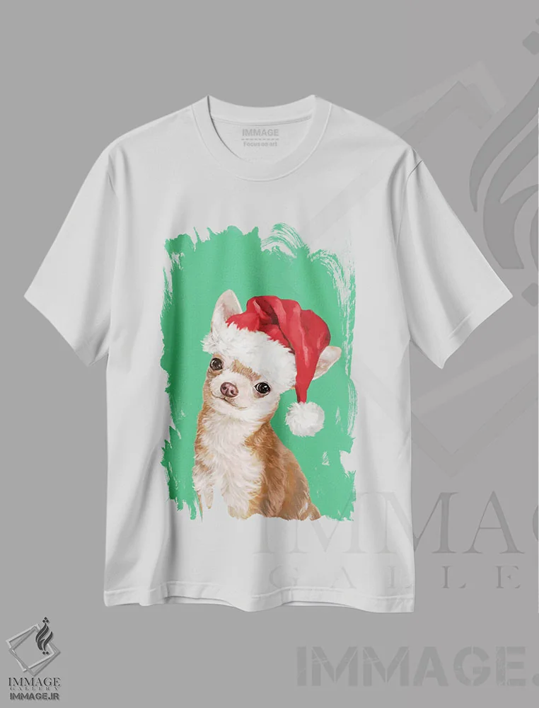 تیشرت سفید طرح دار چی واوا کریسمسی، حیوانات کریسمسی اثر بگ نوز ورک | immage.ir