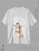 تیشرت سفید طرح دار همستر و خرگوش کریسمسی، حیوانات کریسمسی اثر بگ نوز ورک | immage.ir