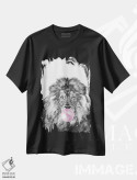 تیشرت مشکی طرح دار شیر با آدامس بادکنکی، هنر دیجیتال اثر بگ نوز ورک | فروشگاه ایماژ