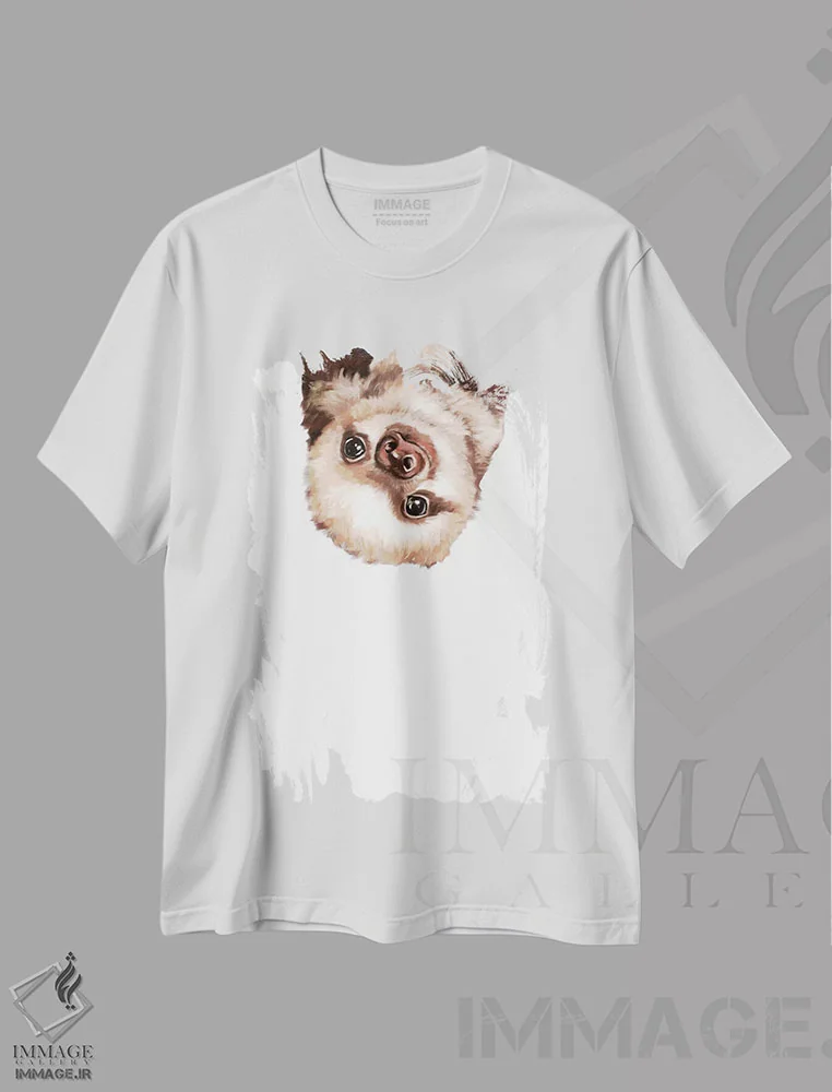 تیشرت سفید طرح دار بچه تنبل، تزئینی اثر بگ نوز ورک | فروشگاه ایماژ