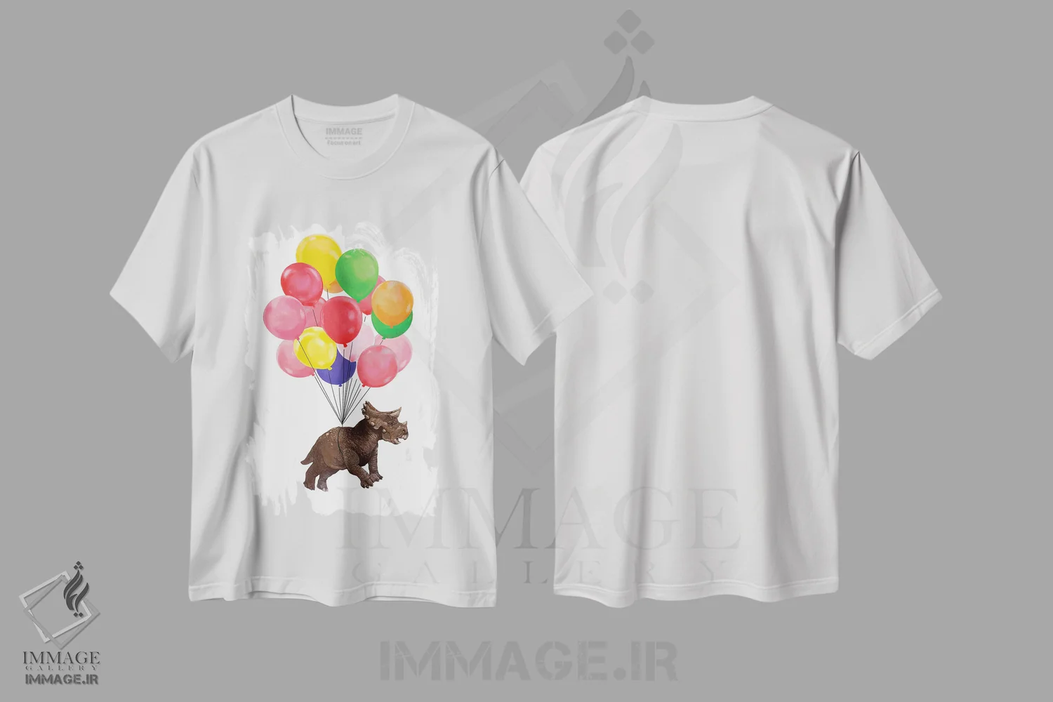 تیشرت سفید طرح دار بیایید با تریسراتوپس پرواز کنیم، هنر دیجیتال اثر بگ نوز ورک | immage.ir